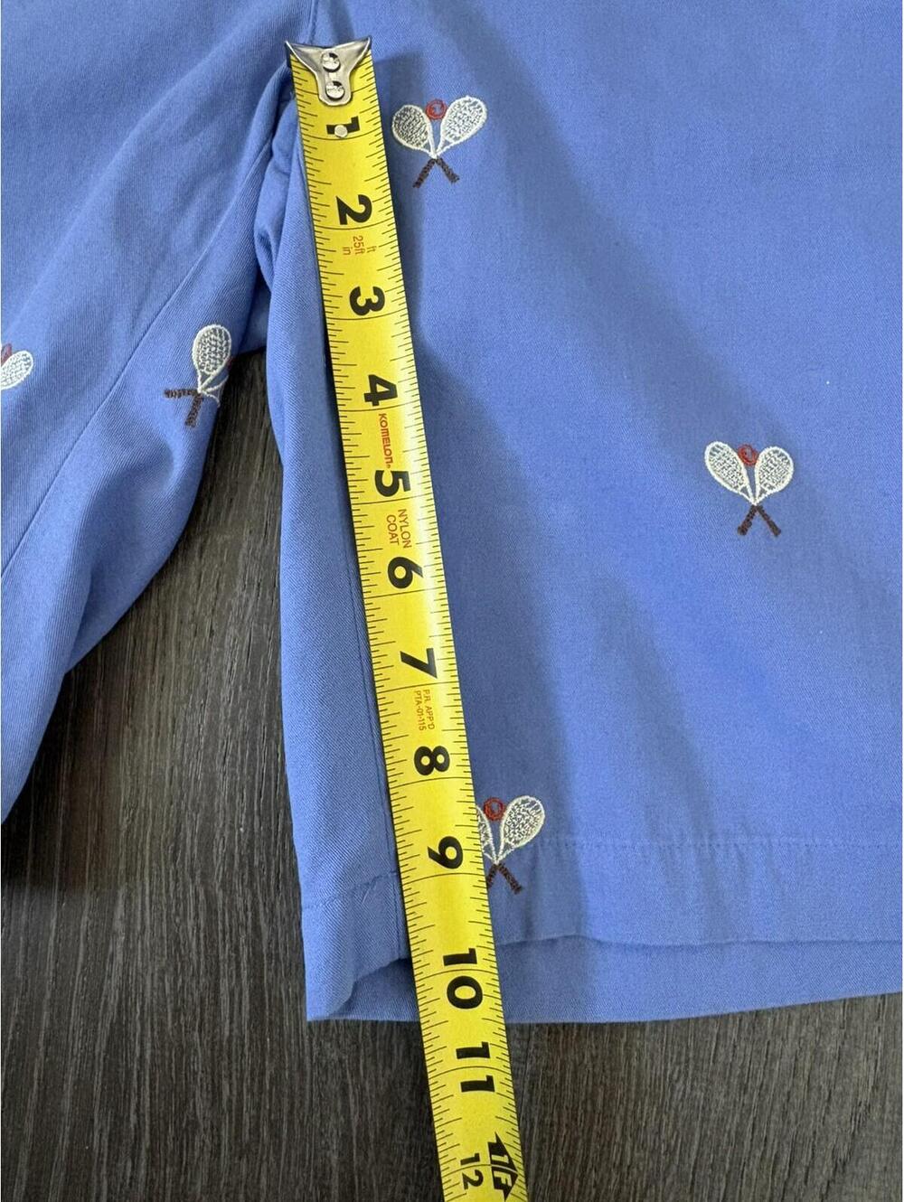 J. McLaughlin Men’s Cotton Blue Shorts Embroidered Tennis Rackets Size 32 - Picture 9 of 9